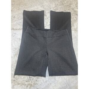 Ecru Black Pattern Elastic Waist Flared Work‎ Pants Small